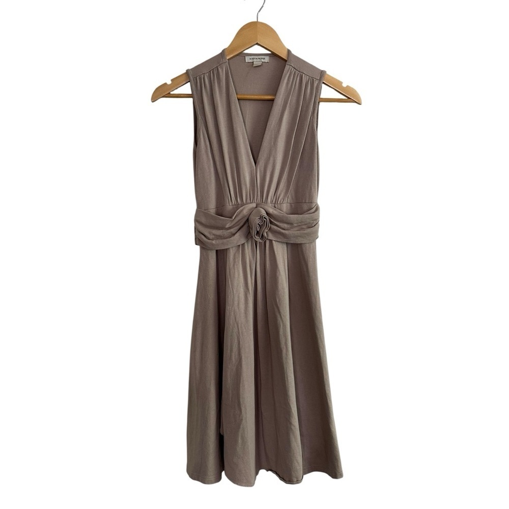 Boston Proper Rosette Sleeveless Gathered Front Drape Women's Dress Size XXS